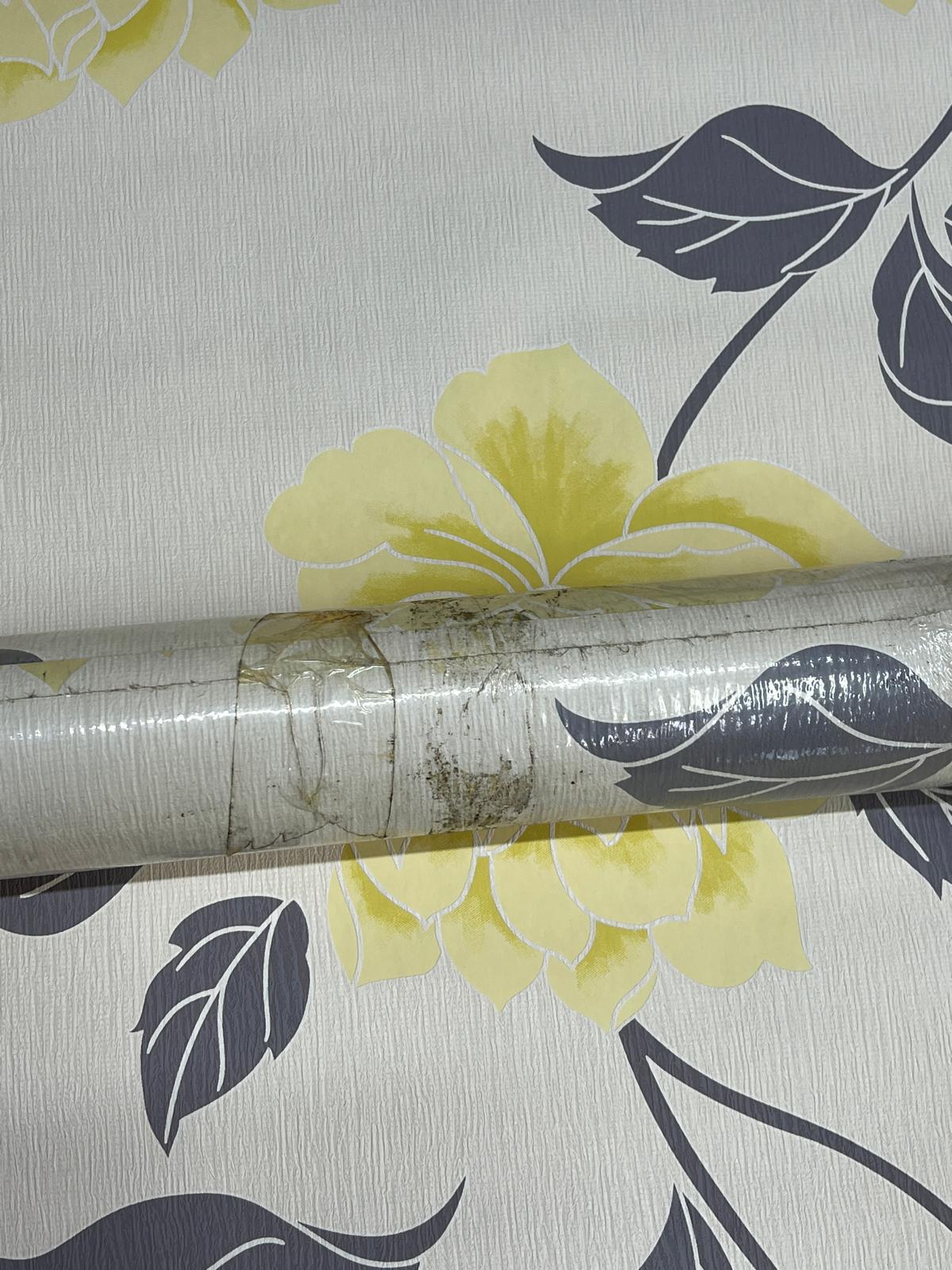 Sari Cicek Desen Duvar Kagidi 14575 2Jpg