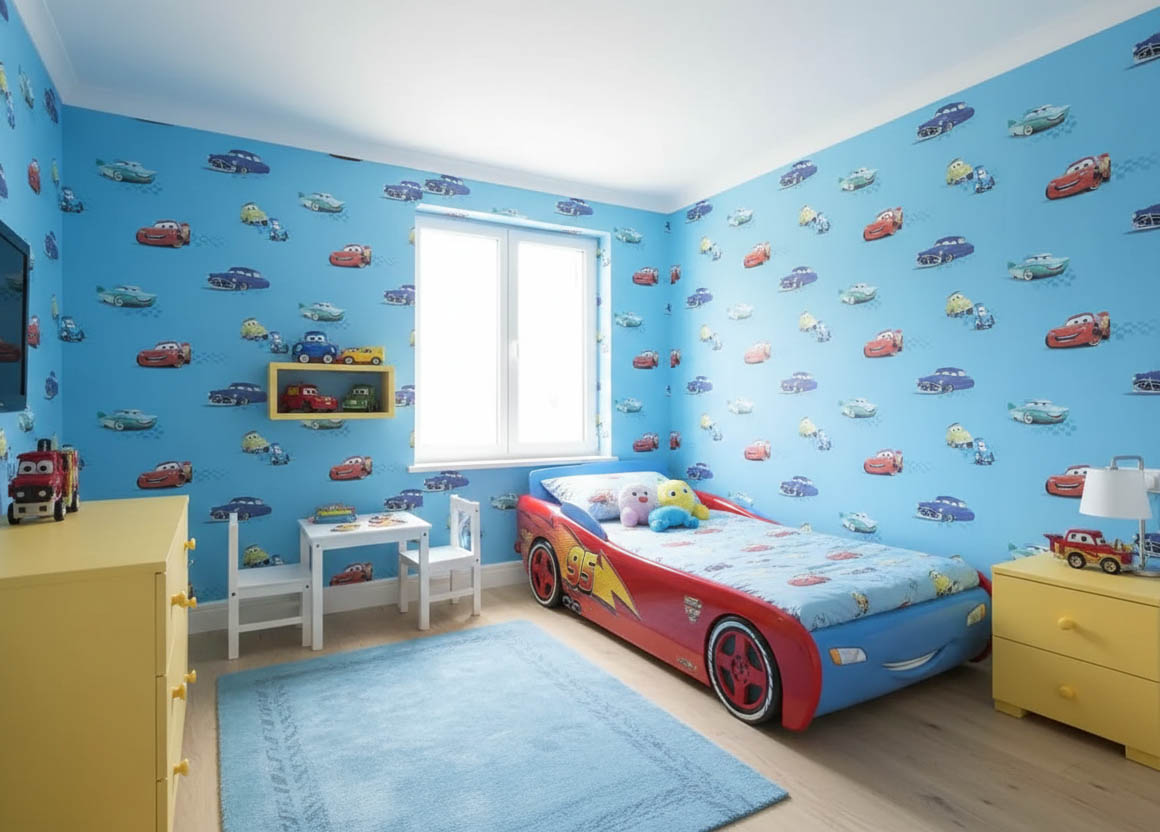 Simsek Mcqueen Arabalar Cocuk Odasi 16 M2 Duvar Kagidi 1021 1 Resim2 1492Jpg
