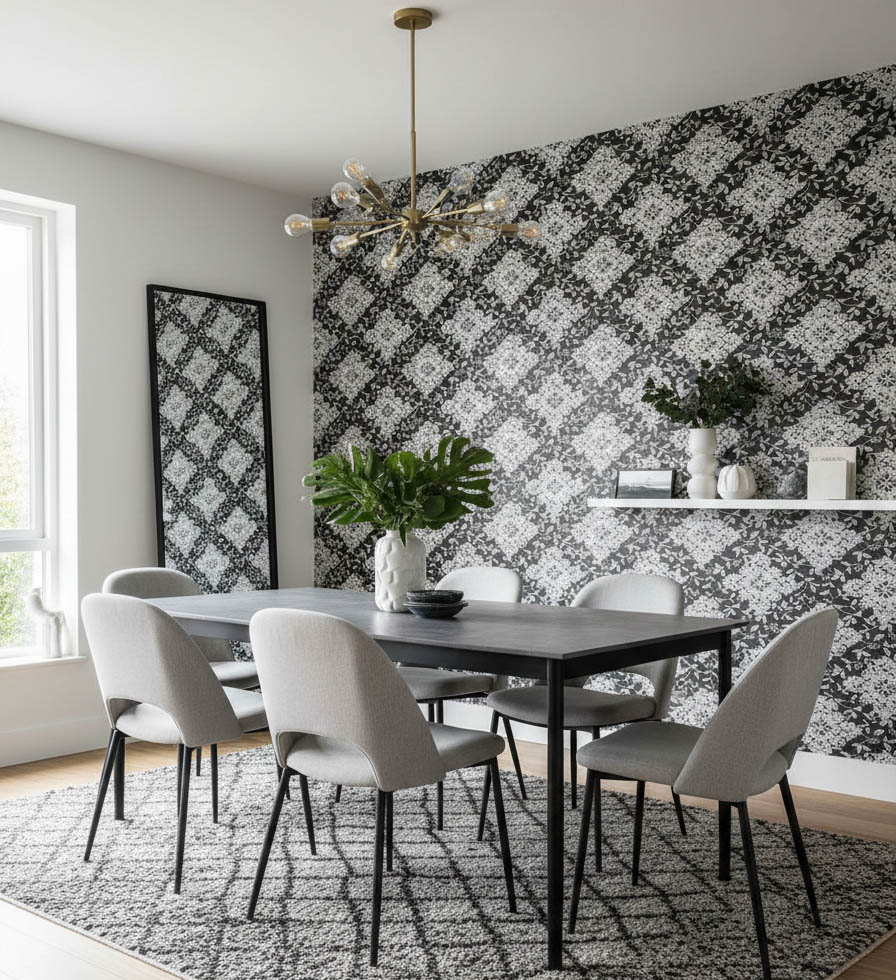 Siyah Damask Desen 16 M2 Duvar Kagidi 96722 Resim 1470Jpg