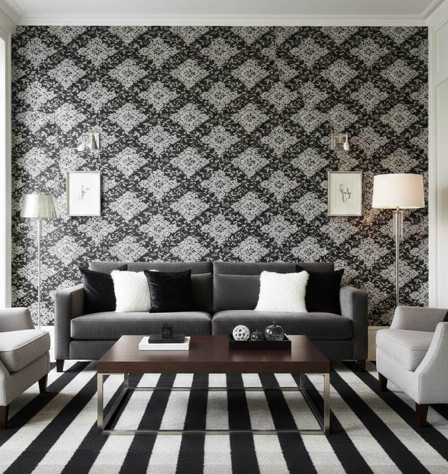 Siyah Damask Desen 16 M2 Duvar Kagidi 96722 Resim2 1470Jpg