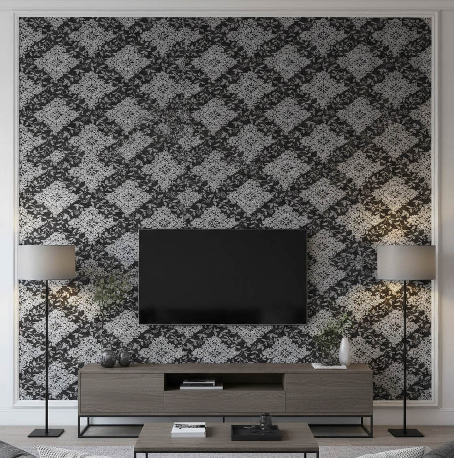 Siyah Damask Desen 16 M2 Duvar Kagidi 96722 Resim3 1470Jpg