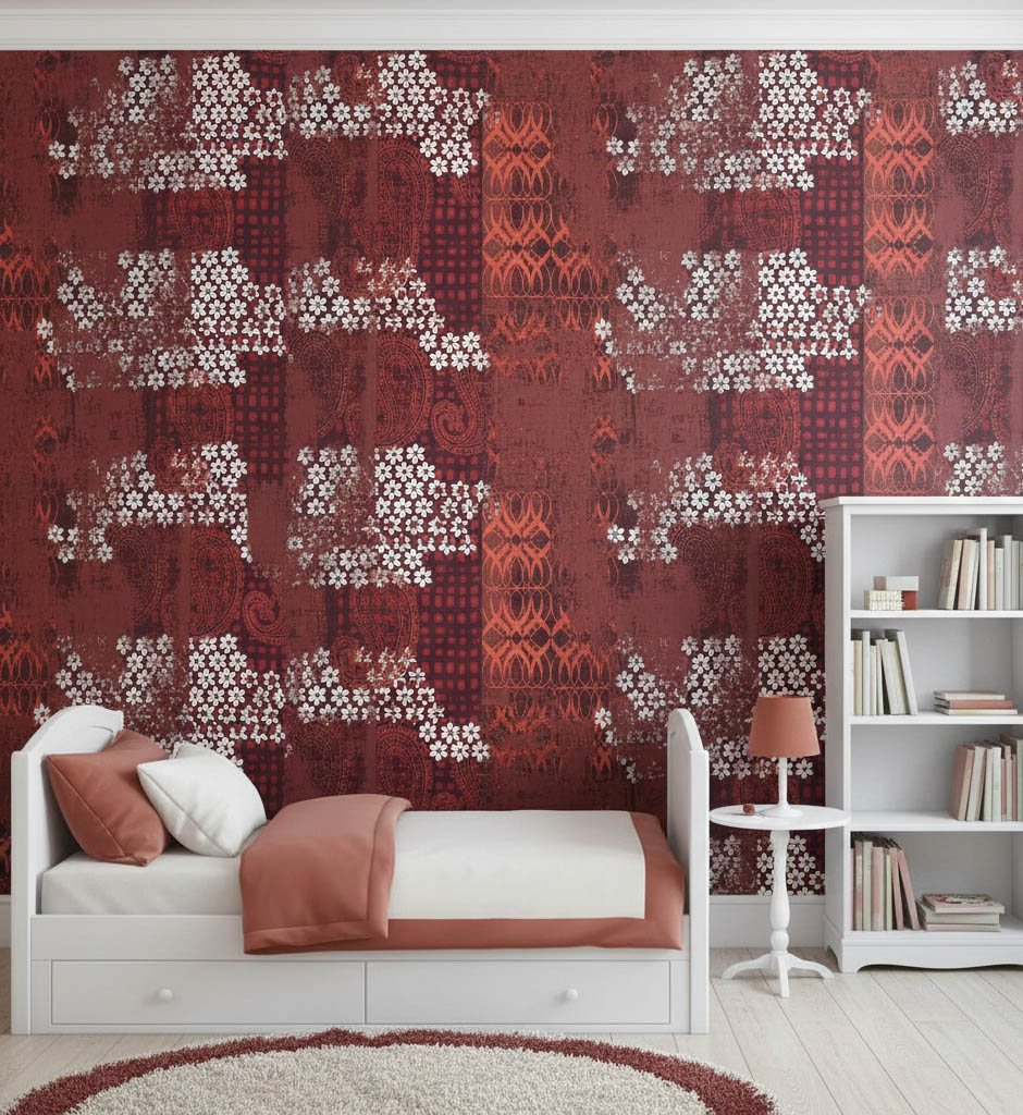 Siyah Kirmizi Bordo Desenli Duvar Kagidi 112019 Resim3 12725Jpg