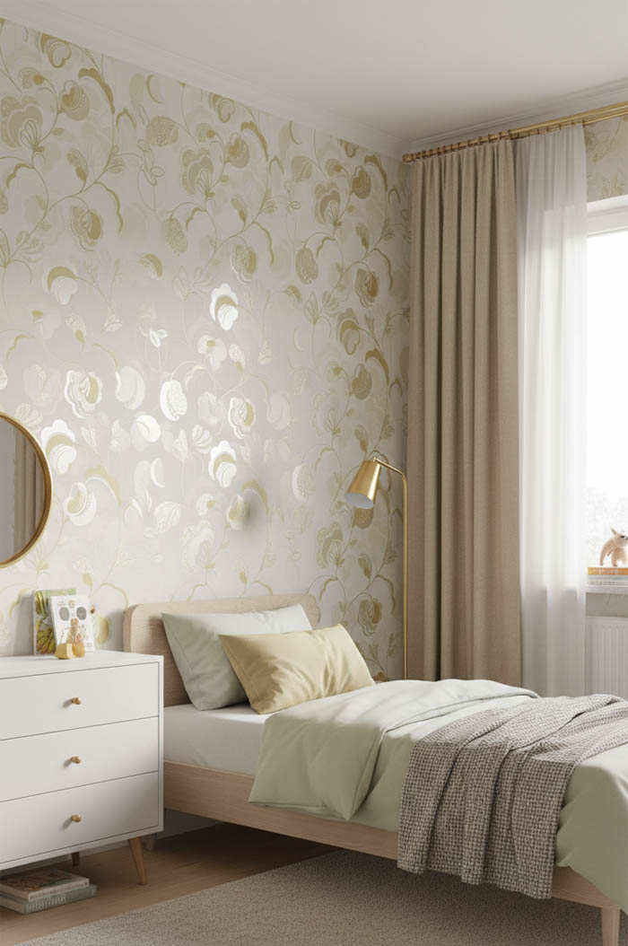 Soft Fistik Yesili Cicek Desen Duvar Kagidi 111035 Resim5 12662Jpg