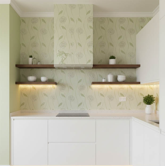 Yesil Cicekli Hafif Simli Duvar Kagidi 670219 Resim3 6696Jpg