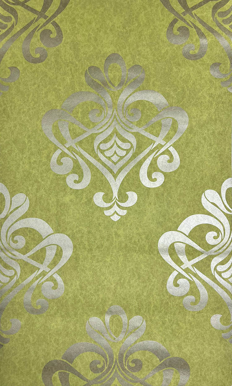 Yesil Damask Desen Dokulu Ucuz Duvar Kagidi 762136 15257 3Jpg
