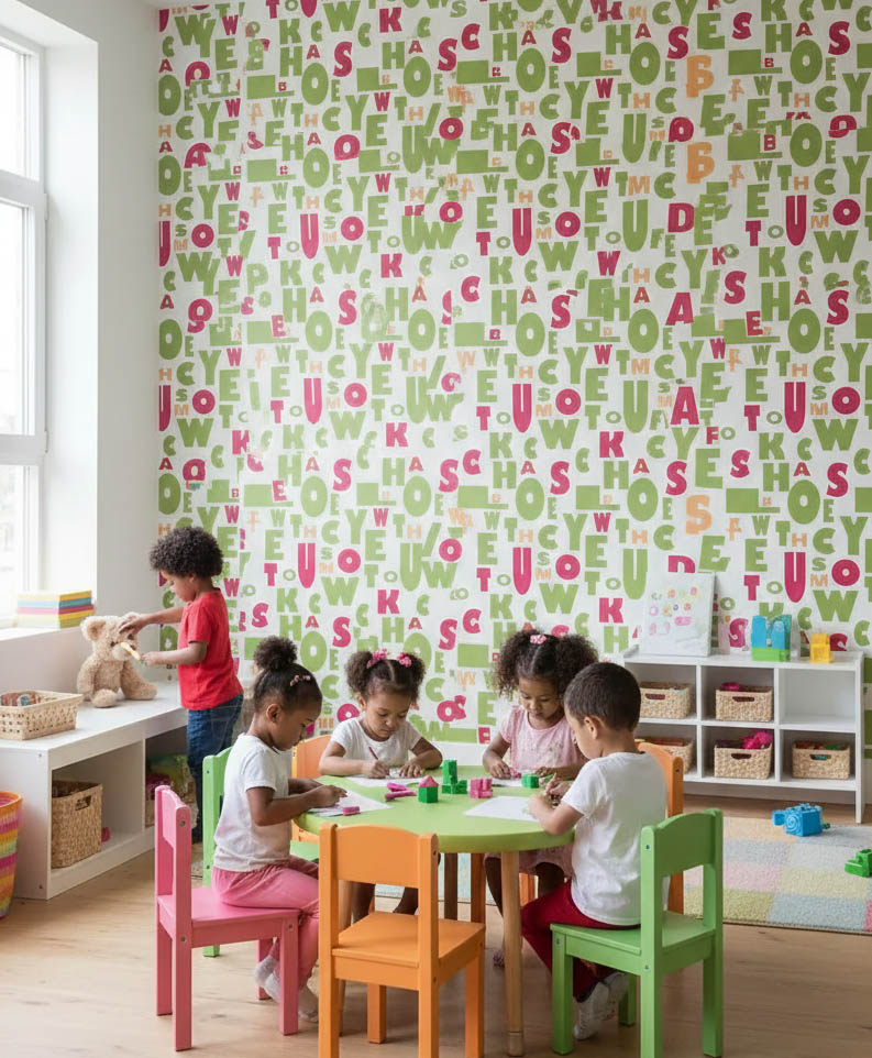 Yesil Kirmizi Harfler 16 M2 Duvar Kagidi 81362 Resim 1515Jpg